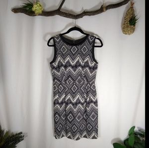 J. Crew black and white jacquard sheath dr…